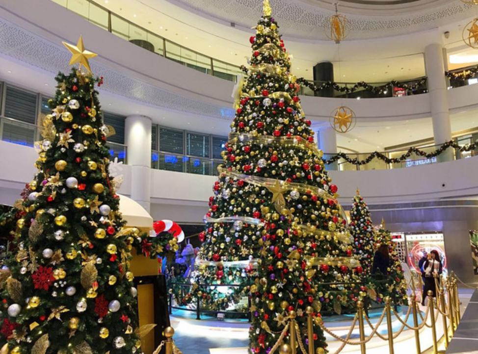 Christmas trees of bewildering variety are available in Guangzhou.