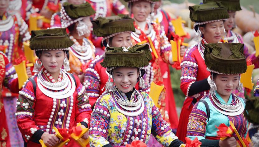 Miao people are celebrating the Miao New Year Festival.