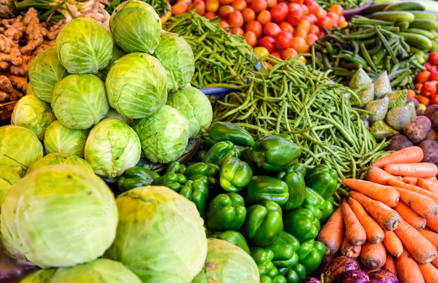 Various vegetables in a market