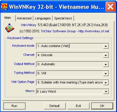 WinVNKey1 WinVNKey: Phần mềm viết chữ Hán Nôm Miễn phí