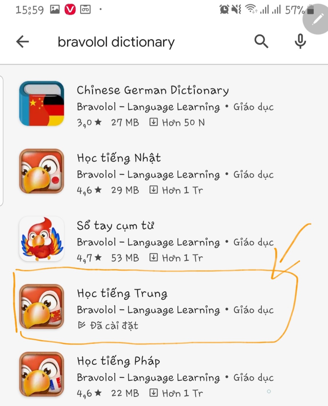 Cách tải Bravolol Dictionary và app tự học tiếng Trung trên Androi