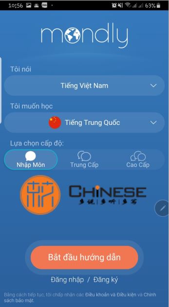 Bước ba Cách sử dụng Phần mềm học tiếng Trung Mondly Languages