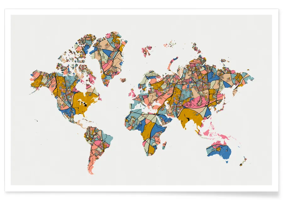 World Map The Cartography Collection Poster