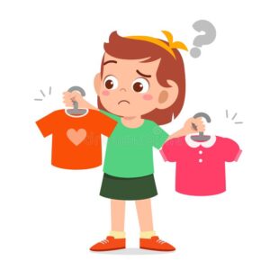 happy cute little kid girl choose clothes 174609364